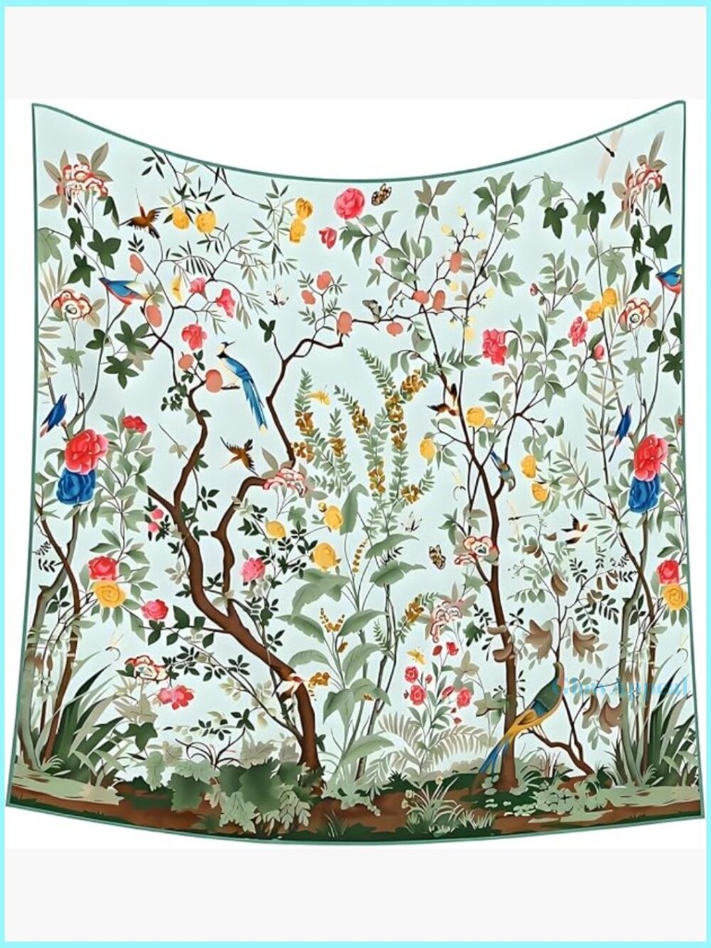 35x35 Square Silk Feel Floral Scarf Lightweight Versatile Headscarf Bandana